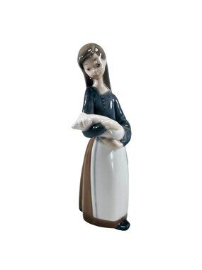 Lladró Figurine Young Girl With Pig 1977 Daisa Porcelain Collectible Sculpture